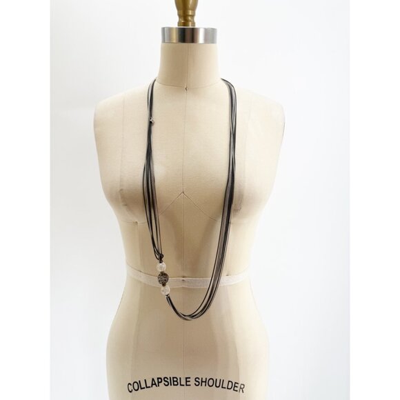 David yurman graphite & silver 3 head multi chain necklace - Picture 1 of 5